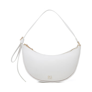 Borsa a spalla off-white con logo in metallo Romeo Gigli Charlotte, Borse e accessori Donna, SKU b511000515, Immagine 0